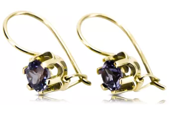 Alexandrite Or jaune 14 carats Des boucles d'oreilles Style vintage vec019y
